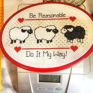 Crocheted Sheep Sign So cute!